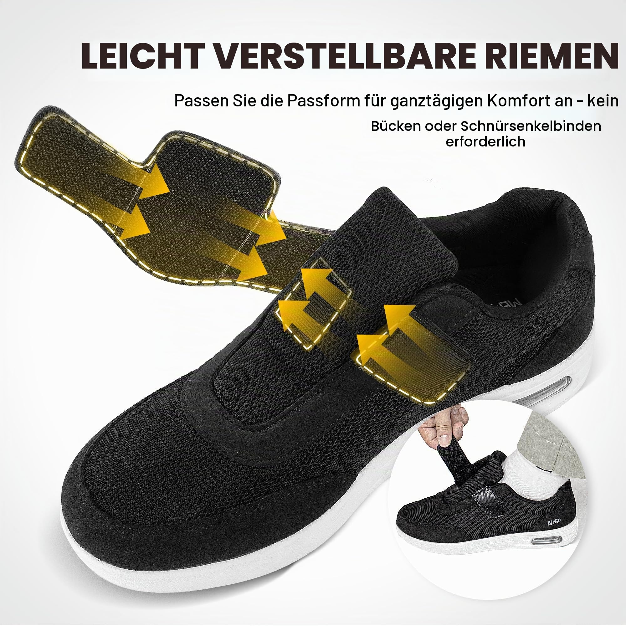 Diabetiker Schuhe Herren Damen, Orthopädische Schuhe Extra Weit