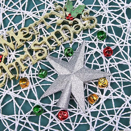 Vista 91 de Aneco - Estrella con brillantina para decorar el arbolito de navidad, decoración para la parte de arriba del arbolito Dorado