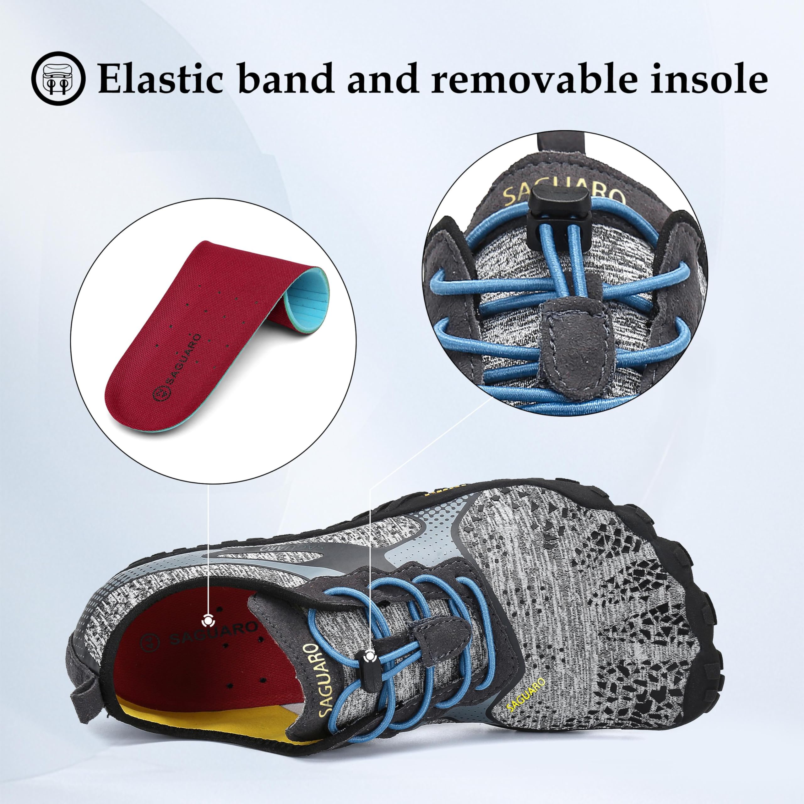 SAGUARO Scarpe Barefoot Minimaliste Uomo Scarpe da Trail Trekking Scarpette da Scoglio