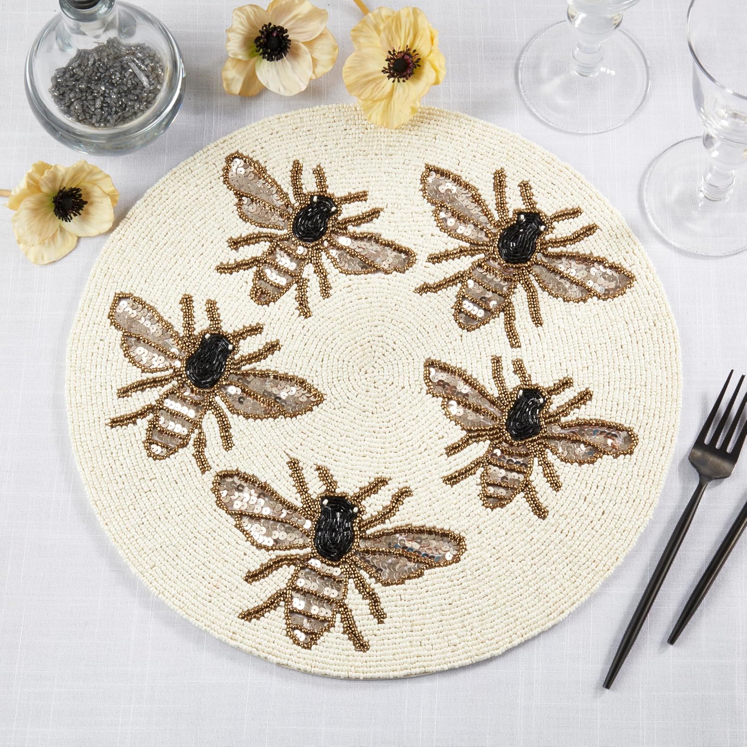 Garden Buzz Beaded Placemat (Set of 4)