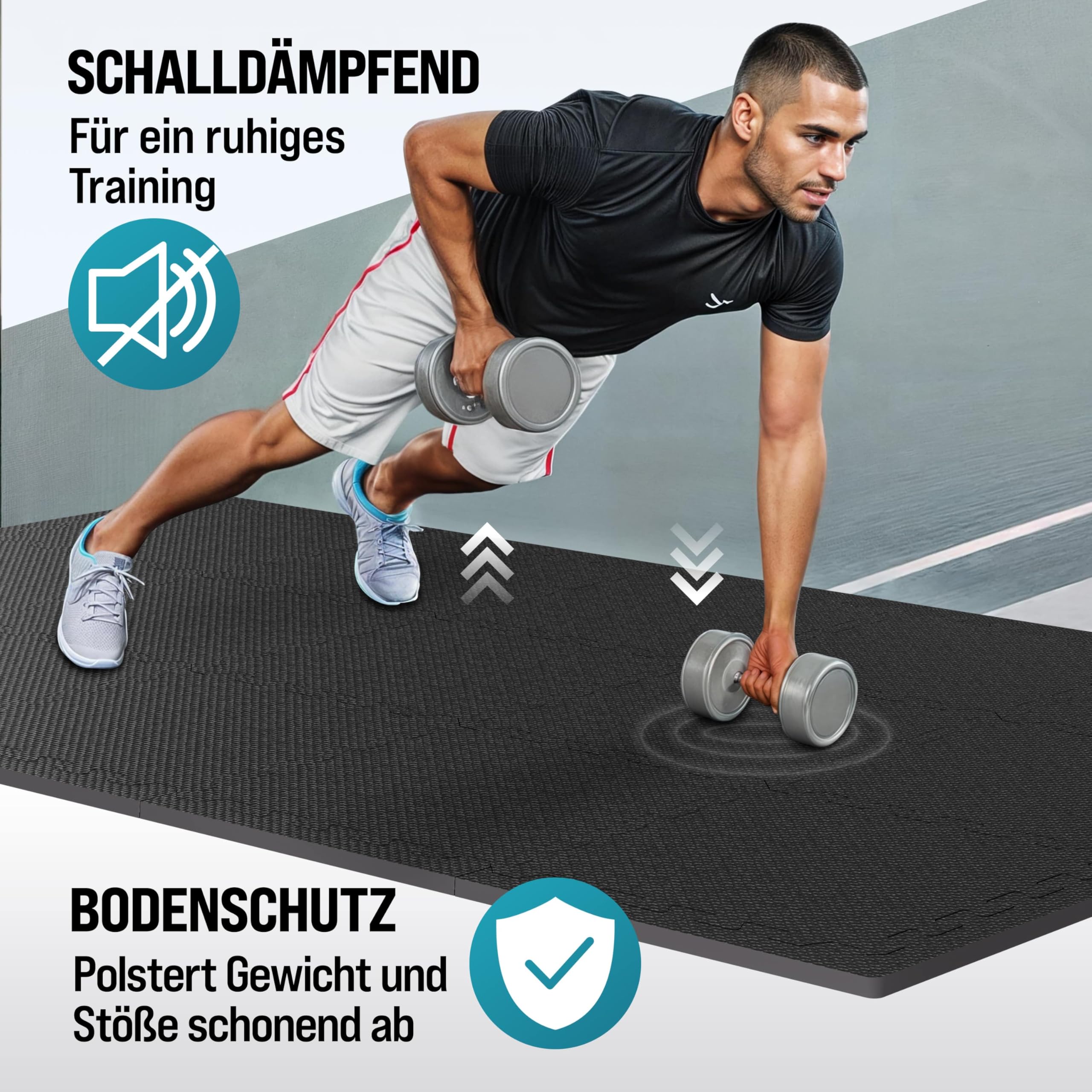 MONZANA® Set 54x Esterillas Fitness Puzzle Set Goma EVA Protección Suelo Tatami Yoga Máquinas Piscina Deporte Gimnasio Alfombrilla Expandible Aislamiento Térmico Acústico 30x30cm 4,6m²