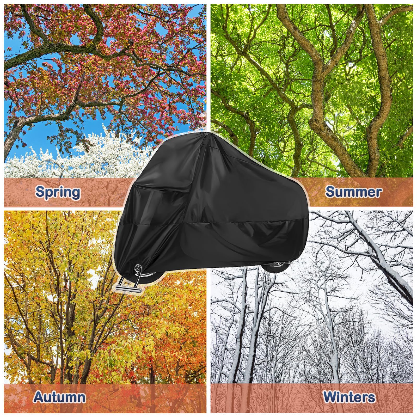 Funda para NOTO, Funda Moto Impermeable, XXL 190T Funda para Moto Exterior Impermeable con Orificios de Bloqueo, Resistente a los Rayos UV Polvo Viento Nieve 245x105x125 cmm