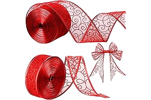 Red Christmas Tree Ribbon Garland