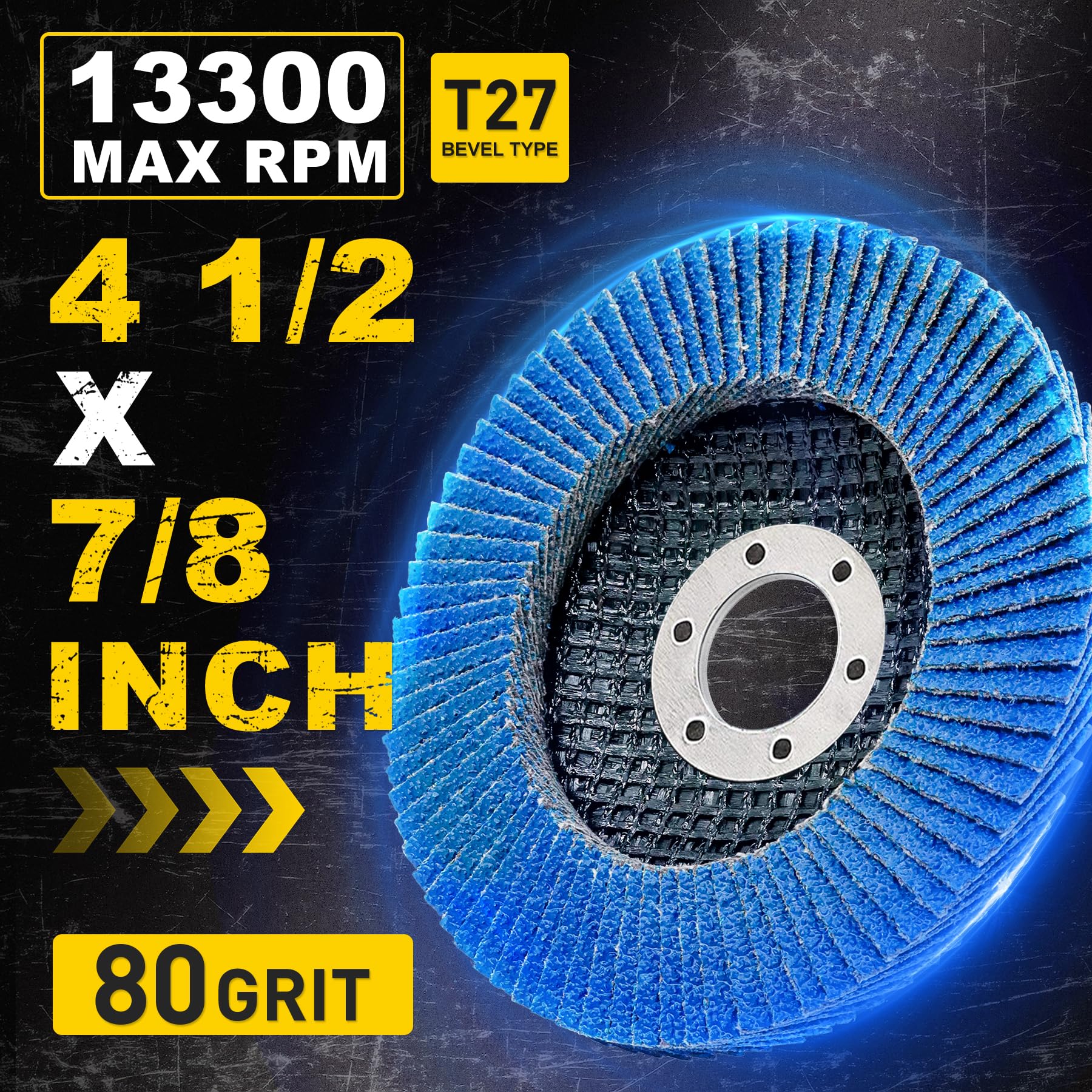 PRETEC Flap Discs - 12 Pack 80 Grit for Angle Grinders -2