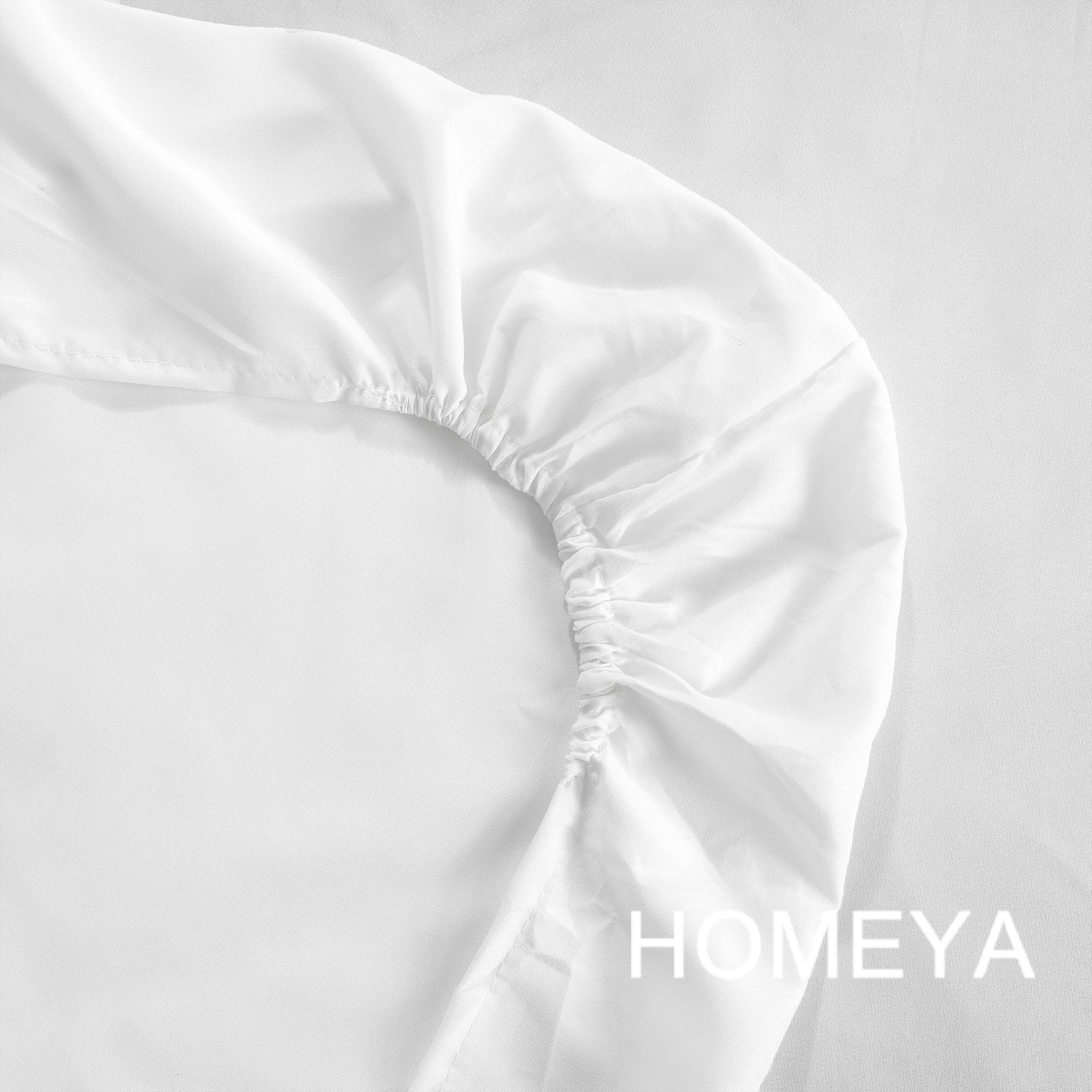 HOMEYA - Juego de sábana Cama 90cm - Juego de 3 Piezas - sábana encimera 165x260, Bajera Ajustable 90x190, Funda Almohada 45x110, Estampada