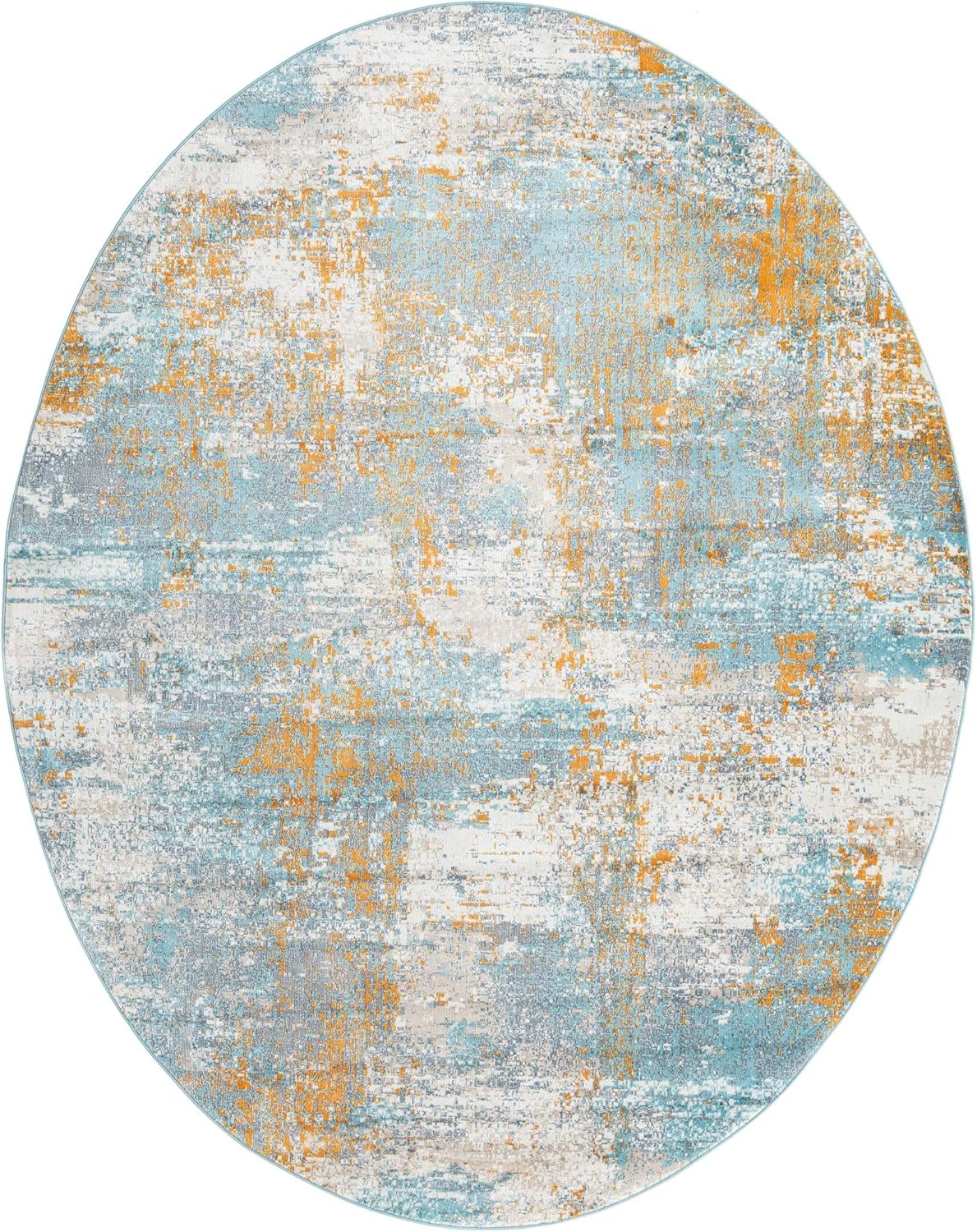 Rugs.com Paragon Collection Rug – 8' x 10' Aqua Medium-Pile Rug Perfect for Living Rooms, Large Dining Rooms, Open Floorplans