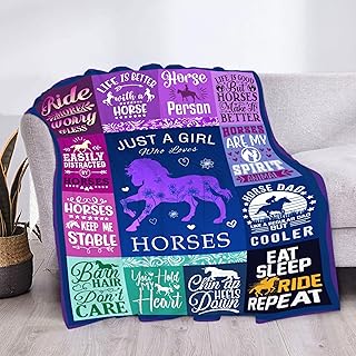 Horse Blanket-Horse Gift for Boys Girls Horse Lovers-Cute Cartoon Horse Pattern Throw-Super Soft Lightweight and Warm Used for Sofa Bed Camping 40