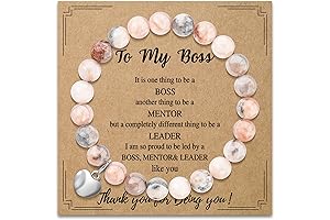 Birthday Gifts for Boss Female: Natural Stone Beaded Sweet Heart Bracelet