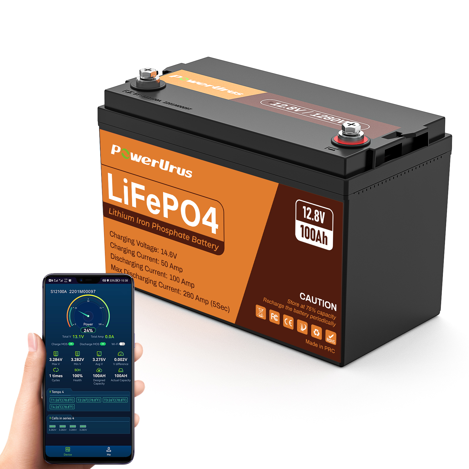 0812 12V 100Ah LiFePO4バッテリー スマートBMS キャンプ Amazon.com: 12V 100Ah LiFePO4 Lithium Battery with Smart APP