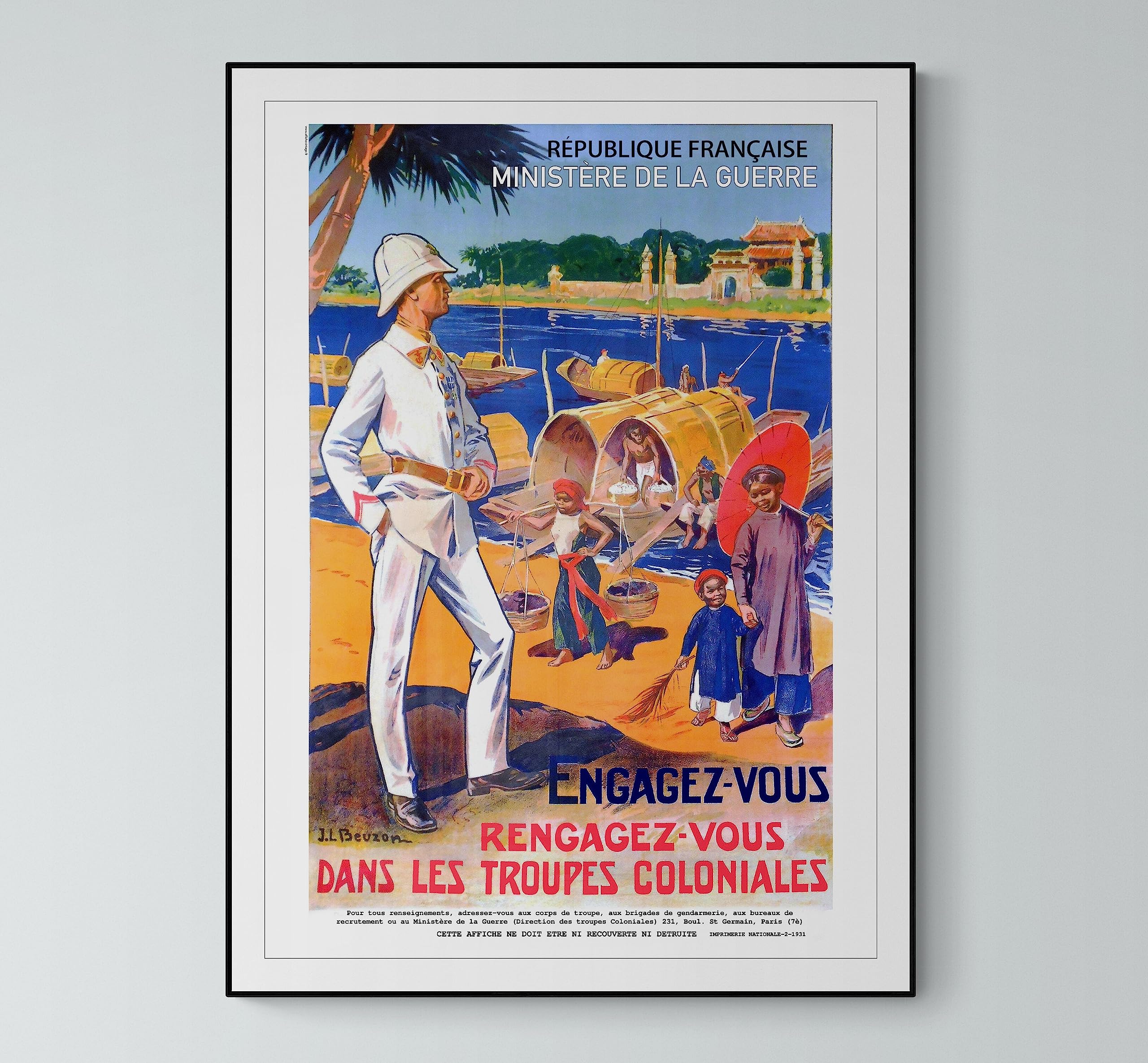 Photosegor Troupe Coloniale 55 Poster Riproduzione - Formato 110x150 cm su carta Luxe 300 GR. Tutti formati e supporti possibili