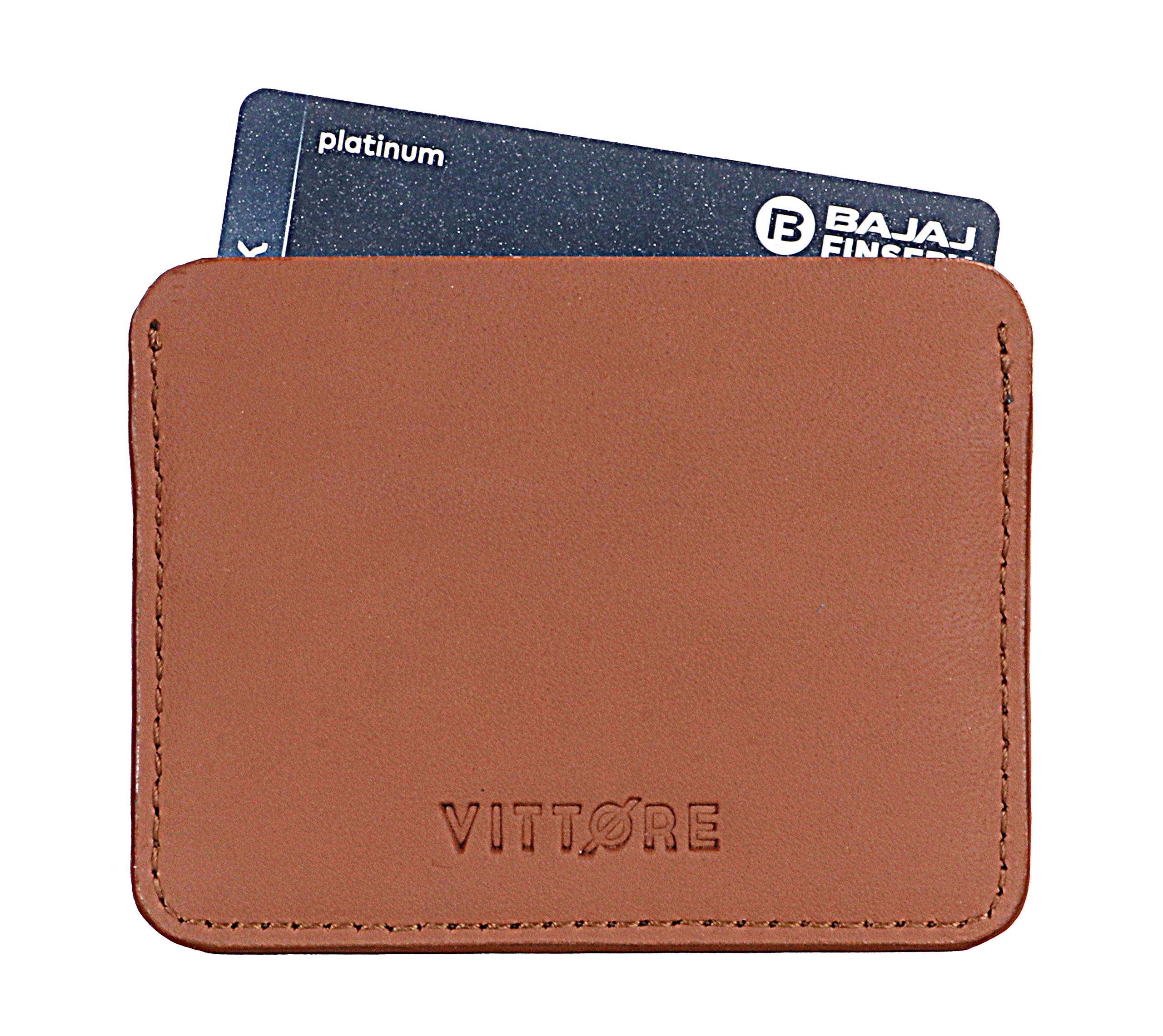 Vittore Real Leather Card Holder Wallet with Single Fold (Beige)-picture-36