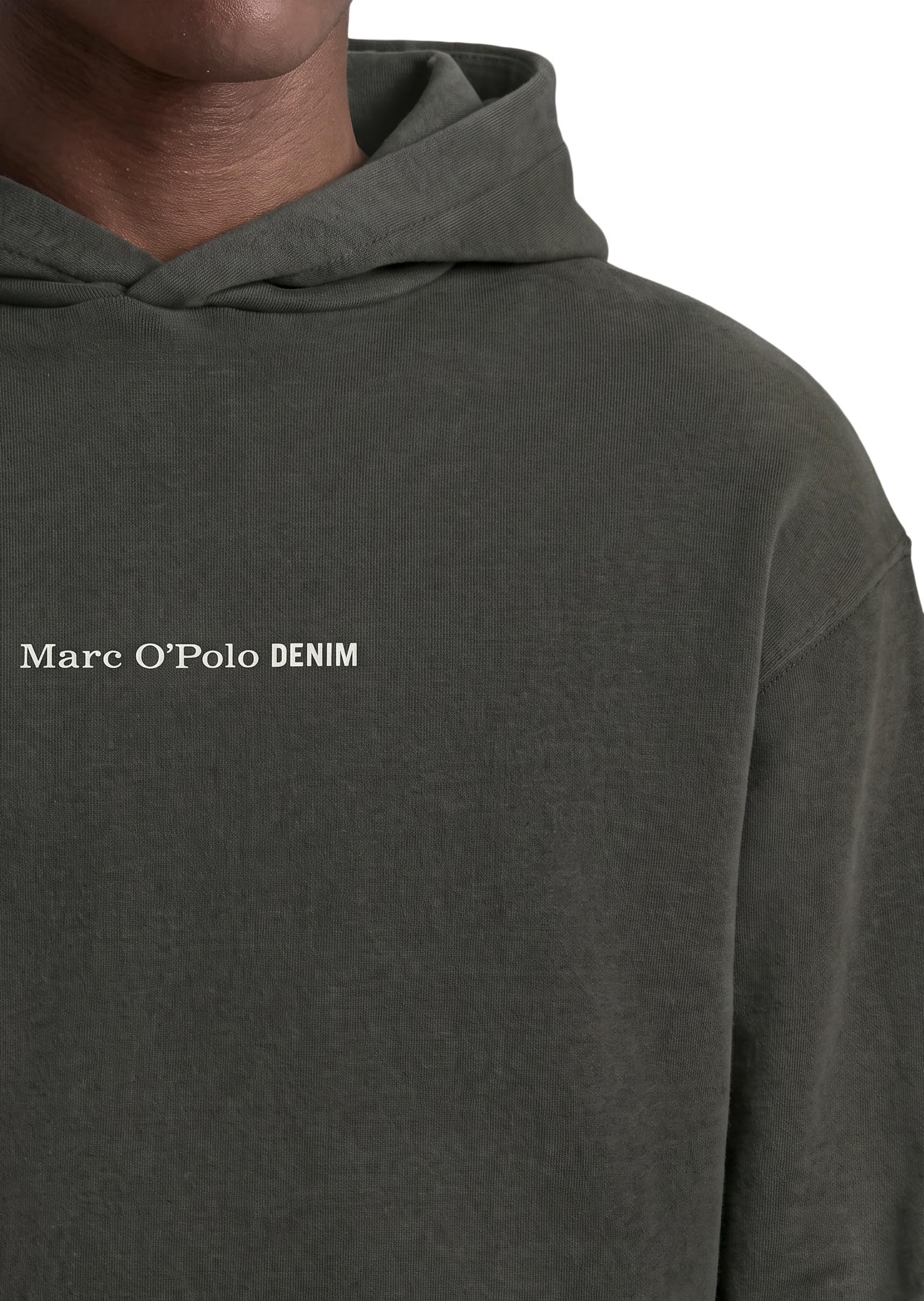 Marc OߴPolo Denim Uomo Felpa con Cappuccio in Cotone bio con Stampa con Logo