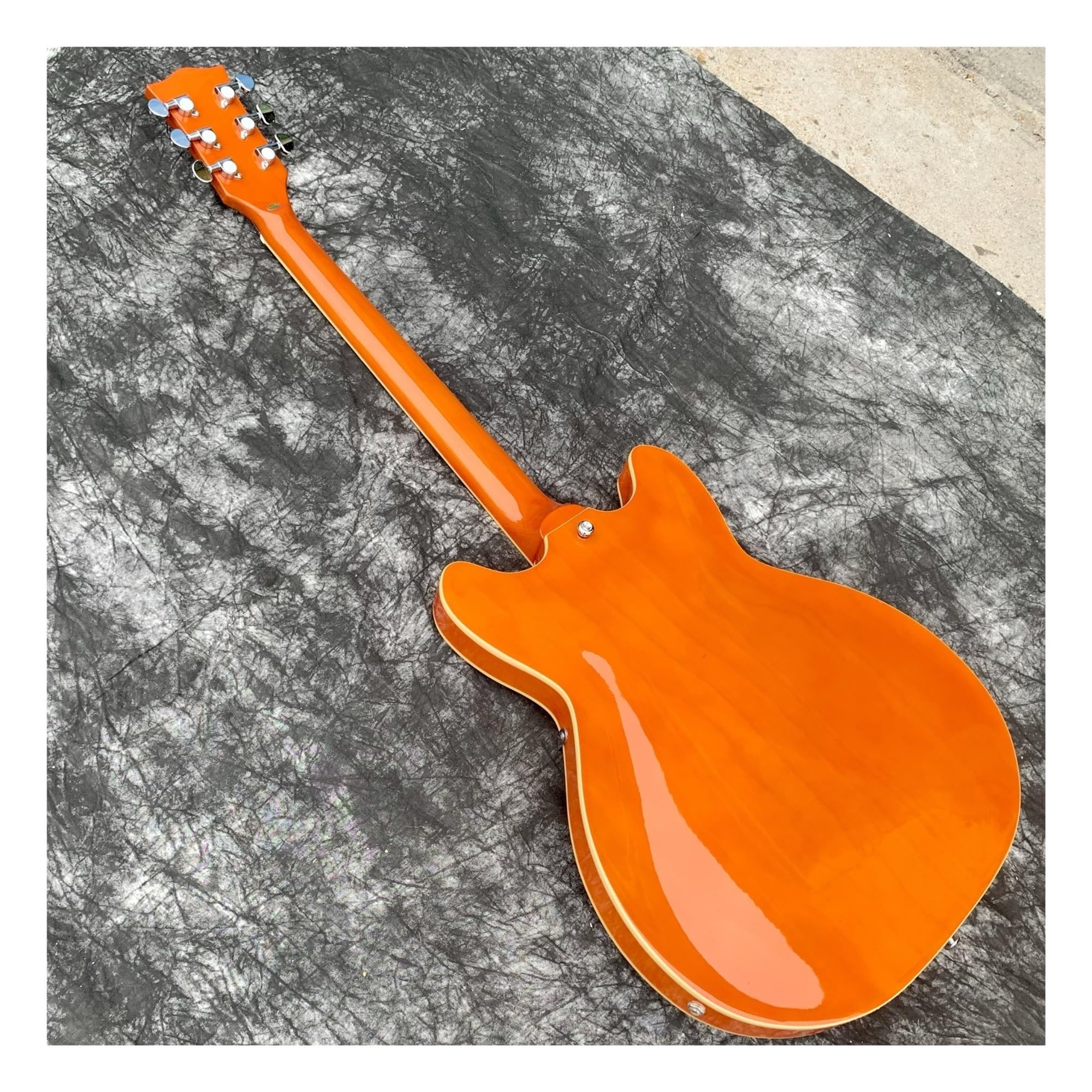 Starter Kit Originale Trasparente Arancione Semi Hollow Jazz Chitarra Elettrica Per Prestazioni