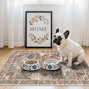 RUUGME Washable 2x3 Area Rugs - Large Boho Rugs for Living Room Stain Resistant Carpet Vintage Tribal Rugs for Bedroom Kitchen Bathroom with Non Slip Backing Home Decor Floor Decoration Mat 2x3 Brick