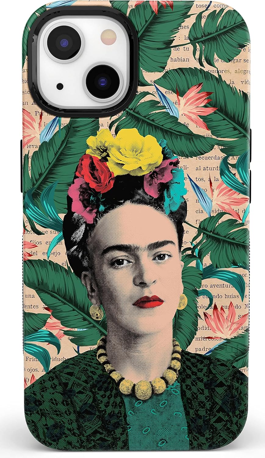 Casely iPhone 13 Case | Frida Kahlo Portrait Floral | Find Your Muse | Compatible with MagSafe | Bold Protective Design