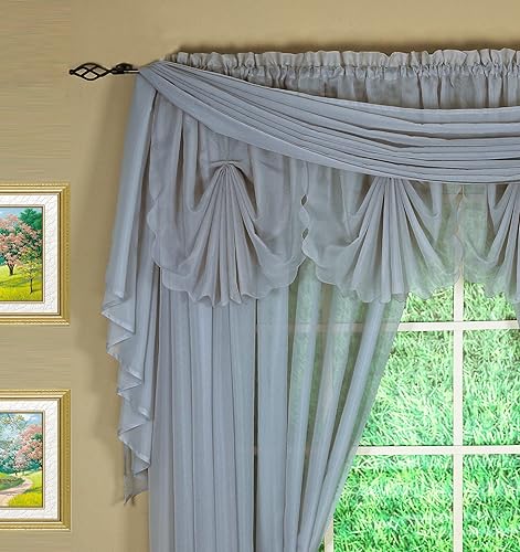 Vista 323 de Today's Curtain - Cortina Emelia de gasa original, panel de 84 pulgadas, negro, 60 pulgadas de ancho x 84 pulgadas de largo