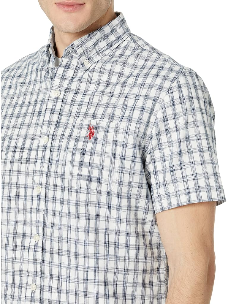 U.S. POLO ASSN. Short Sleeve Classic Fit Ikat Pattern Woven Shirt