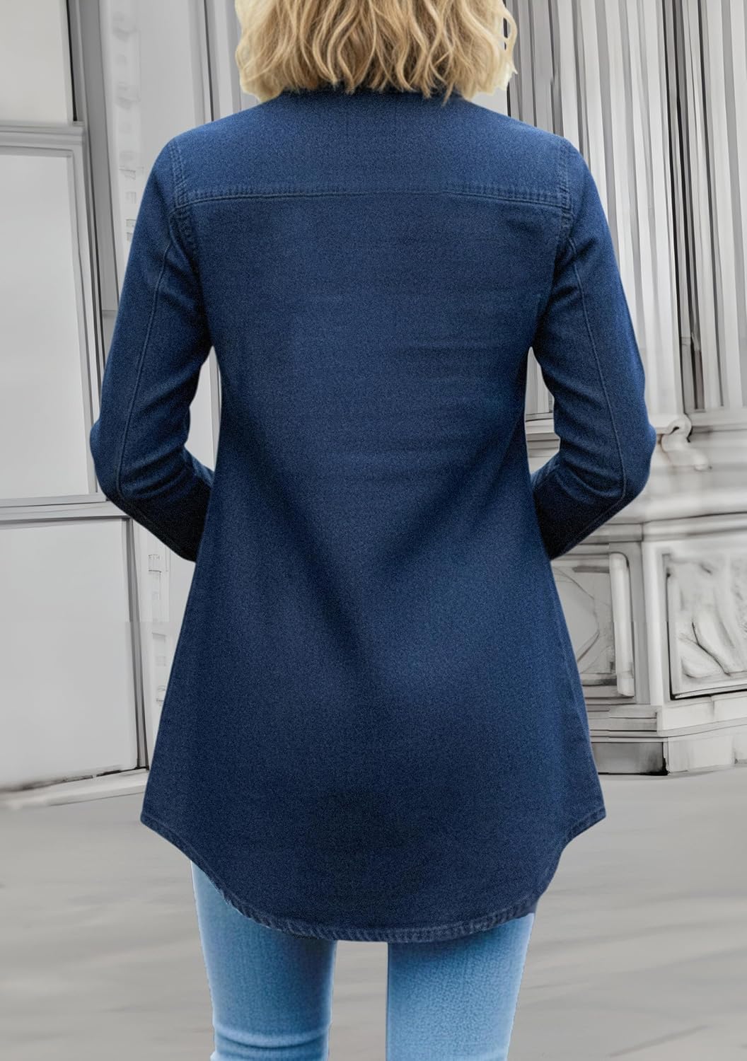 JMOJO Chambray Shirt Women – Oversized Denim Shirt Women Button Down - Womens Tops for Casual Valentines Day Outfit Women - Image 5