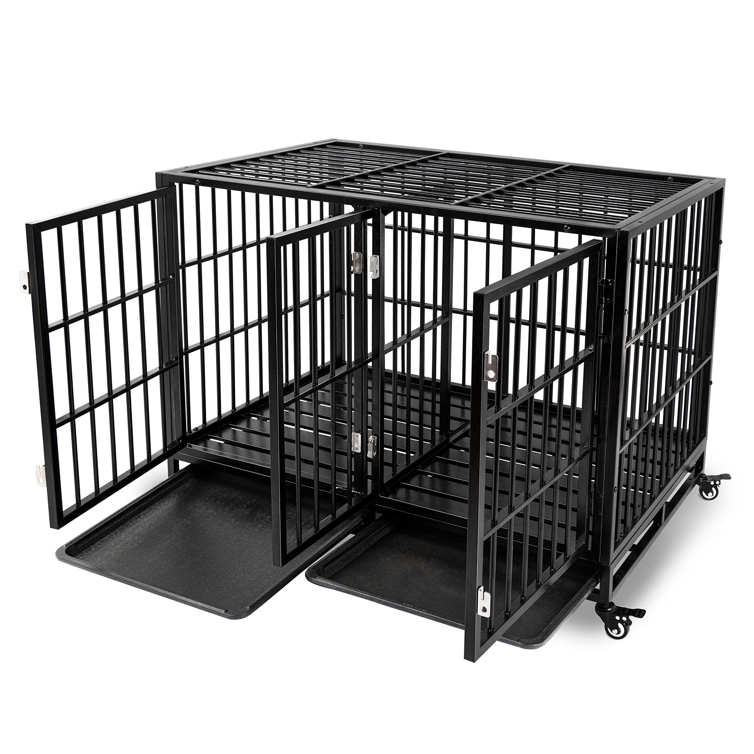Buy rehomerance 43" Stackable Dog Crate with Divider Panel for Large