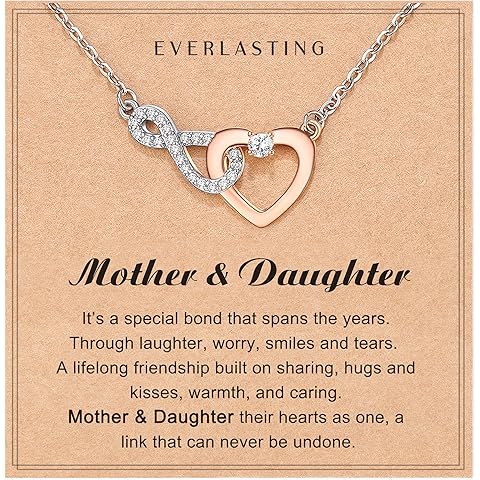 Shonyin Everlasting Heart Necklace for Women Girls Mother (Bonus) Daughter (Sons) Girlfriend Grandma Granddaughter Mother Daughter in Law Sister (in Law) Soulmate Wife Christmas Valentines Day Birthday Gifts