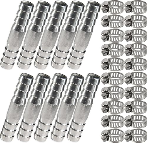 Acoplador redondo de acero inoxidable de 38 pulgadas con abrazaderas de tubo de acero inoxidable para aguacombustibleaire (paquete de 10)