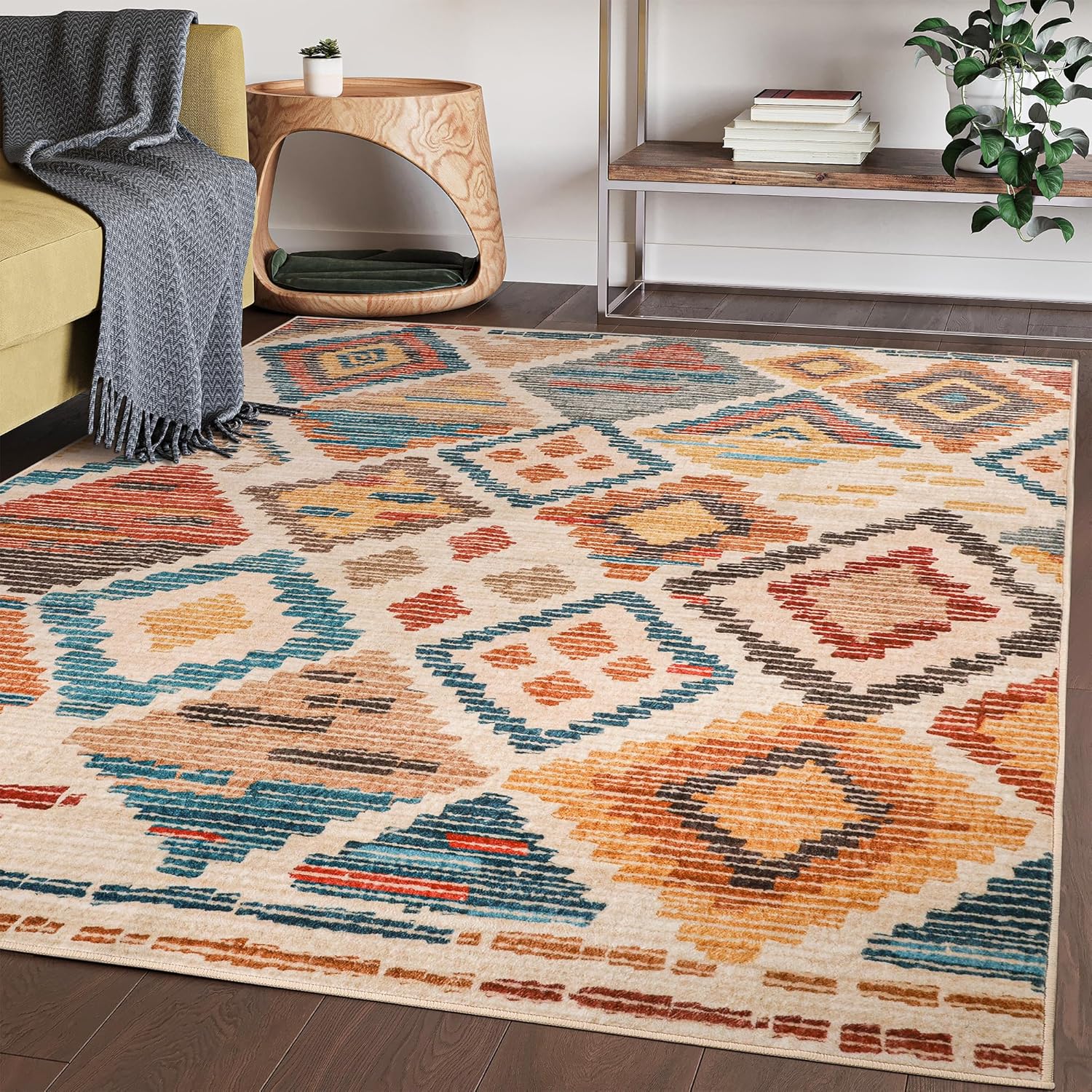 Art&Tuft Area Rug 6x9, Super Soft UltraThin Moroccan