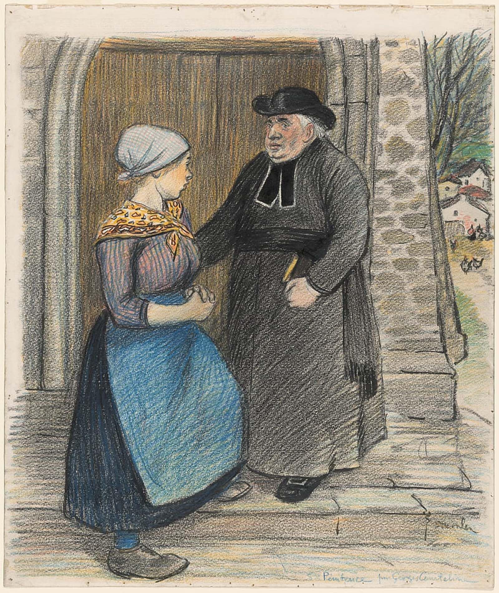 RZHRHJES Vintage Wall Art Picture on Canvas Wall Art Poster Penitence by Théophile Alexandre Steinlen Canvas Poster for Office Decor 60x90cm