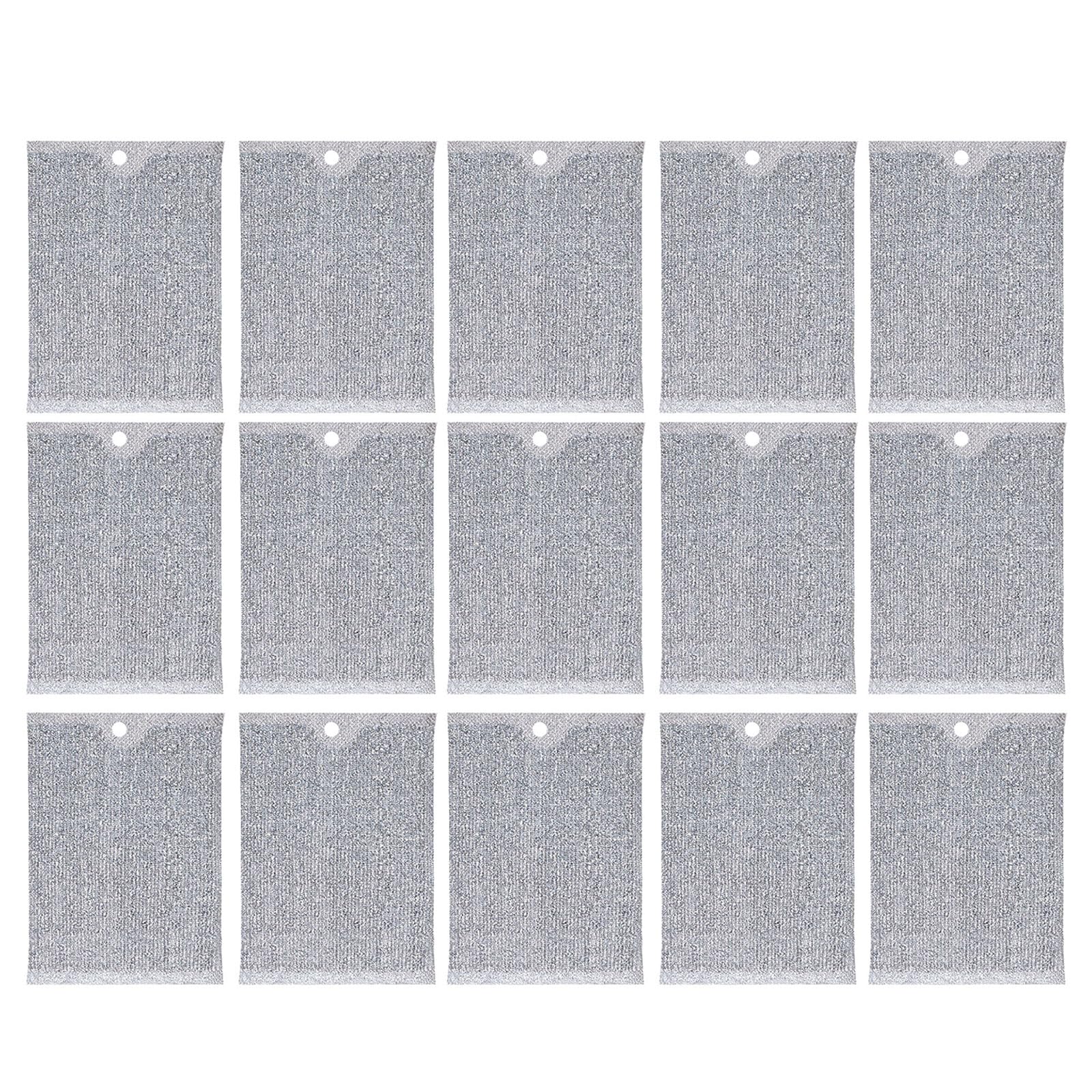 NVOQILIN Efficient Scrubbing Pad Double Layer Design Scouring Cloth Stubborn Greases Removal Kitchen Dishwashing Essential Thickened Double Layer Scrubbing Pad