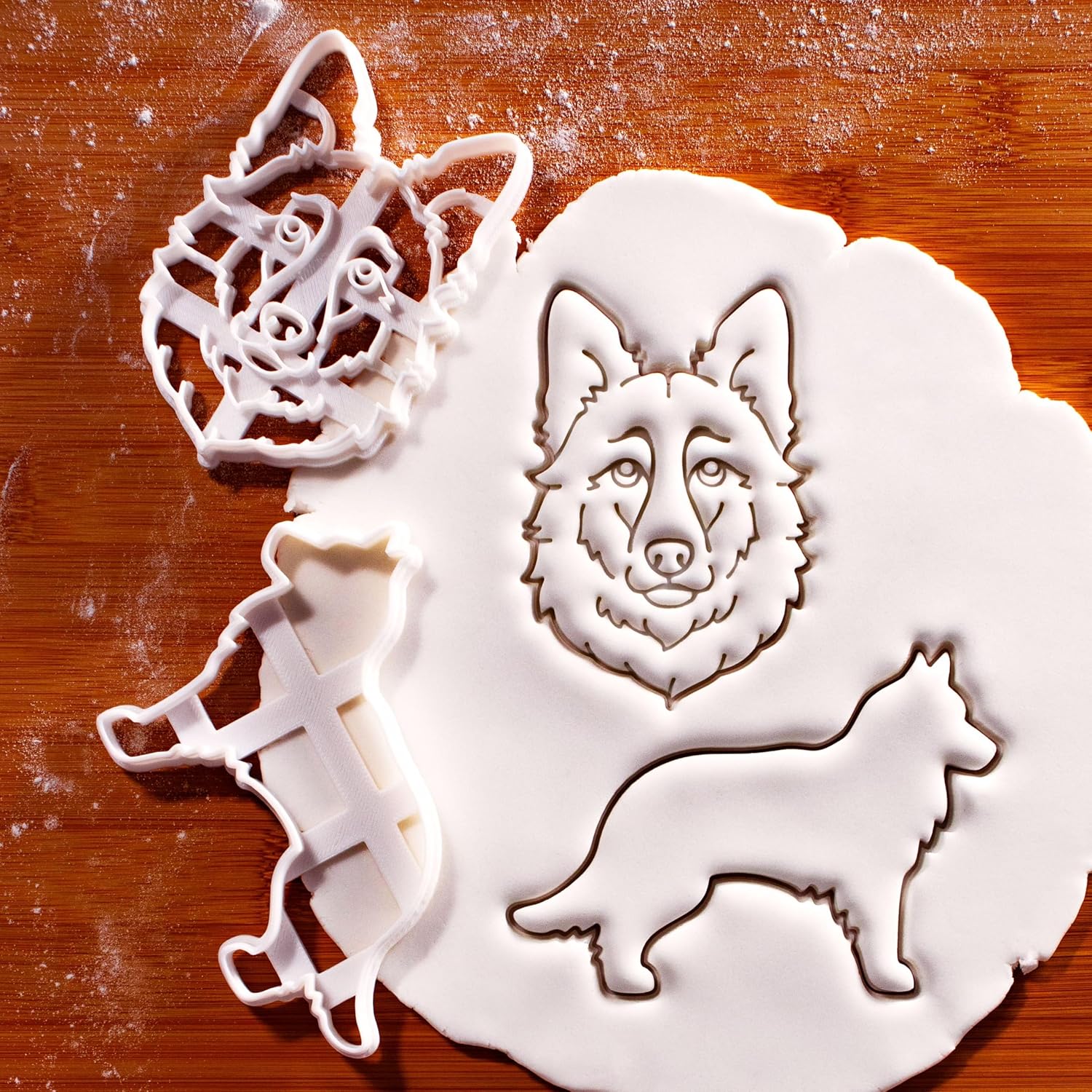 BAKERLOGY Set of 2 Belgian Shepherd Cookie Cutters – Dog Treat Biscuit Cutters for Pet Lovers, Animal Rescue Fundraising Bakes, Dog Birthday Party, Adoption Shelter Events, Pet Baking Tools