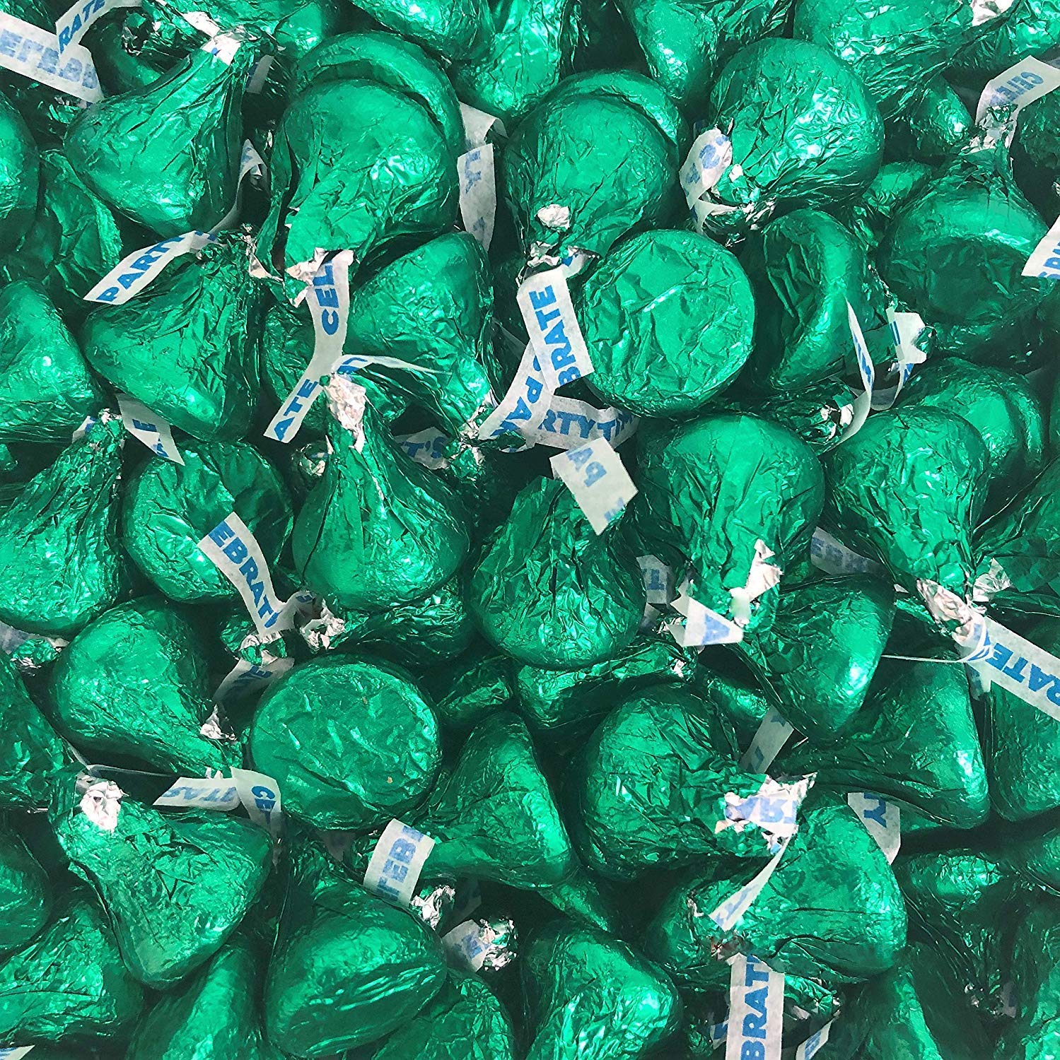Kisses Dark Green Foils Milk Chocolate Candy by HERSHEY'S – 6 Pound (Pack of 1), Pack of 6