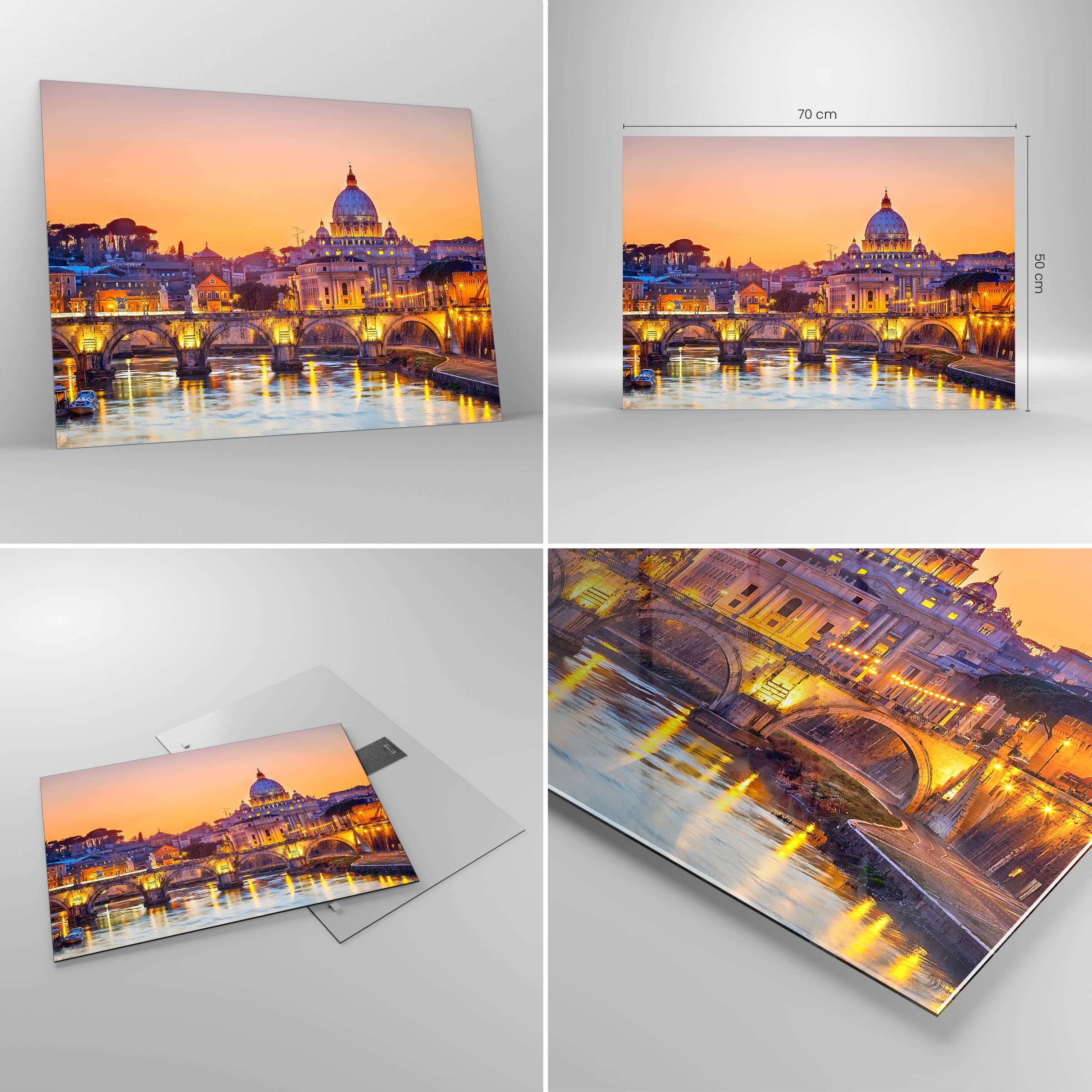 Quadro Su Vetro 70x50 Cm - Stampa Architettura Monumento, Decorazione Murale Moderna Per Soggiorno E Camera - 3