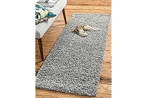 Unique Loom Solid Shag Collection Area Rug (2' x 6' 5" Runner)