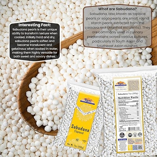 Miniatura 44 de Rani Sabudana (Tapioca / Sago) Perlas de 14 onzas (14.11 oz) ~ Naturales Veganas Sin colores Sin OMG Origen indio