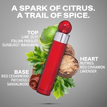 Perry Ellis 360 Red Eau De Toilette Spray for Men - Mens Cologne, Long Lasting Perfume, EDT, Fragrance with Notes of Clove, Cinnamon & Patchouli - 1.7 fl oz (50 mL)
