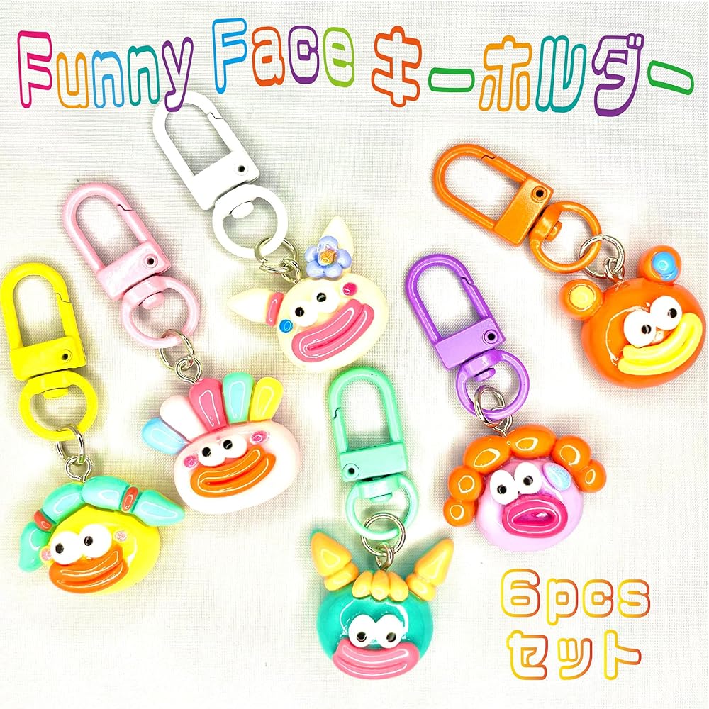 Amazon.co.jp: SHOP SHIMATARO Funny Face Key Holder, 6 Piece Set