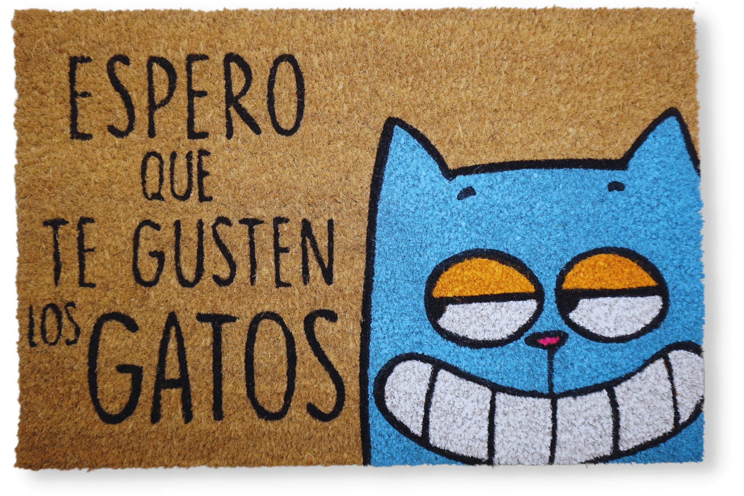 koko doormats Felpudo Entrada casa Originales - Fibra Coco y PVC, Felpudo Exterior ESPERO Que TE GUSTEN Gatos, 40x60 cm - Alfombras Puerta Entrada casa Exterior - Felpudos Originales y Divertidos