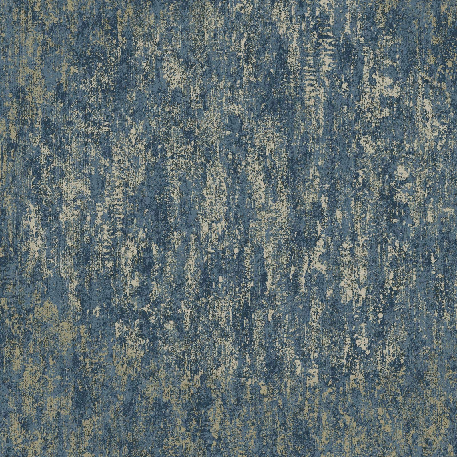 Industrial Textured Metallic Wallpaper Navy Blue Gold Stone Steel Holden Decor 5022976128422