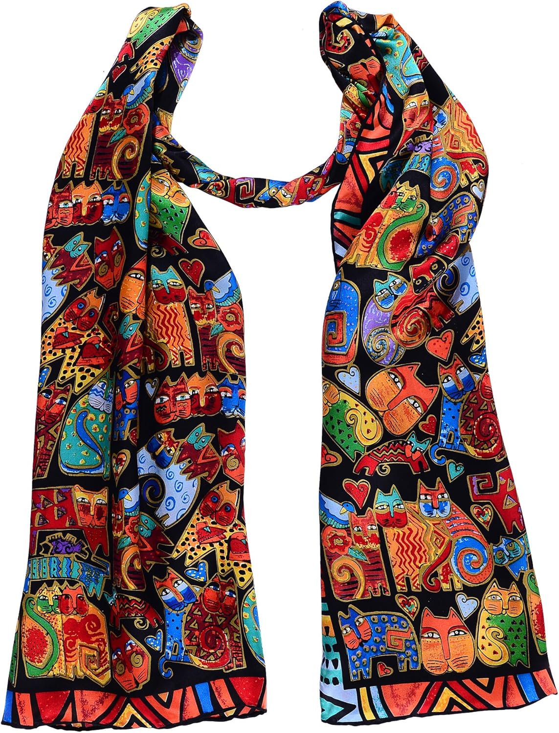 Women 100% Silk Scarves Van Gogh Painted Scarf - Image 2