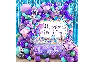 Mermaid Birthday Decorations Party Supplies for Girls Kids - 140Pcs Fiesta Decoracion...