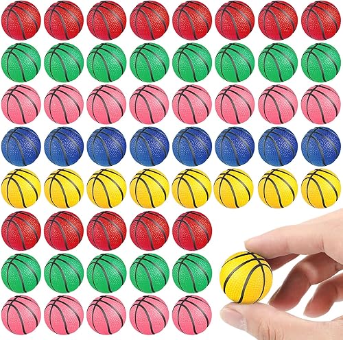 Leyndo 100 unidades de mini pelotas de baloncesto para fiestas de estrés, bolas de espuma colorida para fiestas deportivas, mini pelota de
