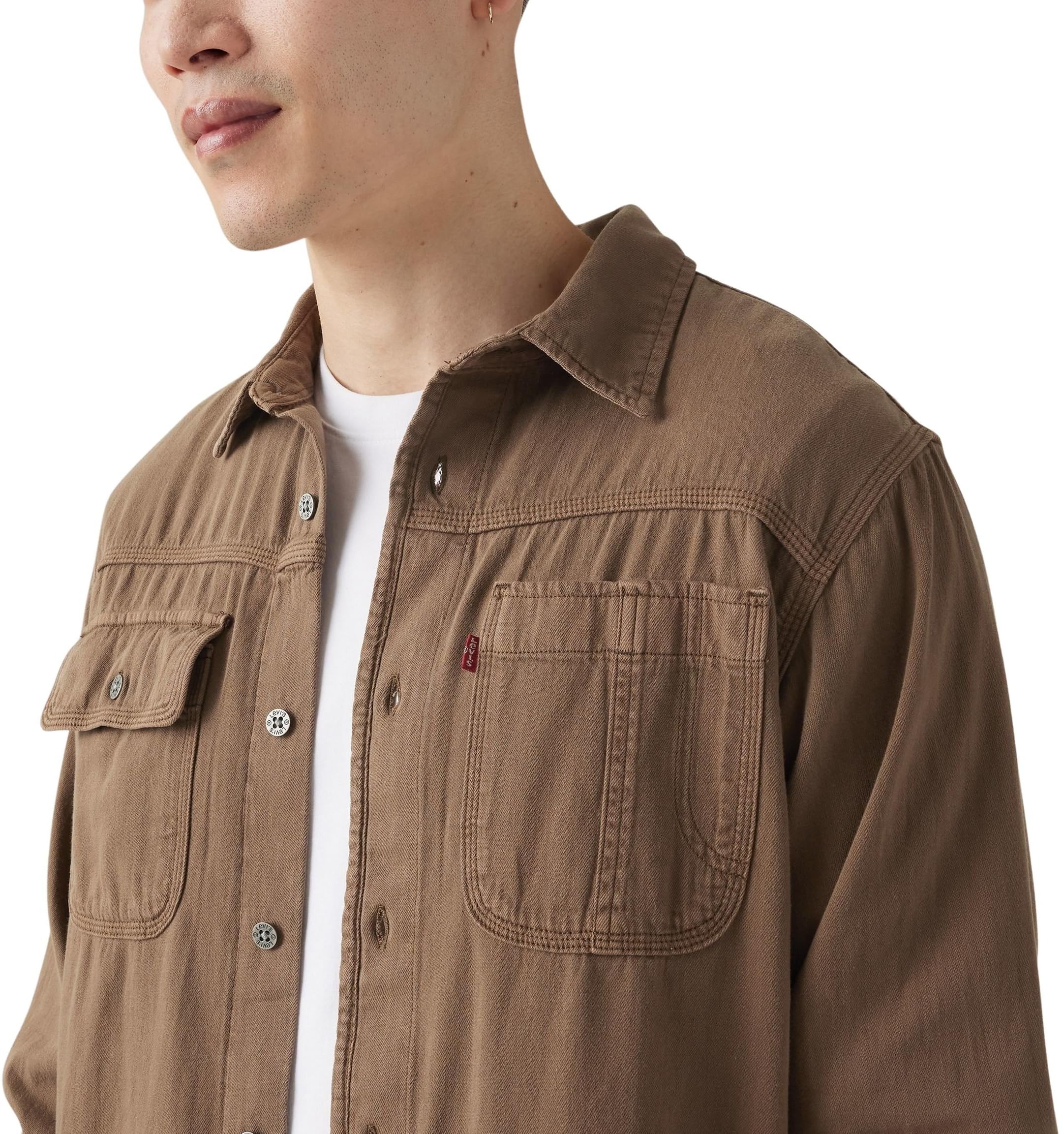 Levi's Hombre Camisa Casual Auburn Worker con Cuello francés, Relaxed Fit