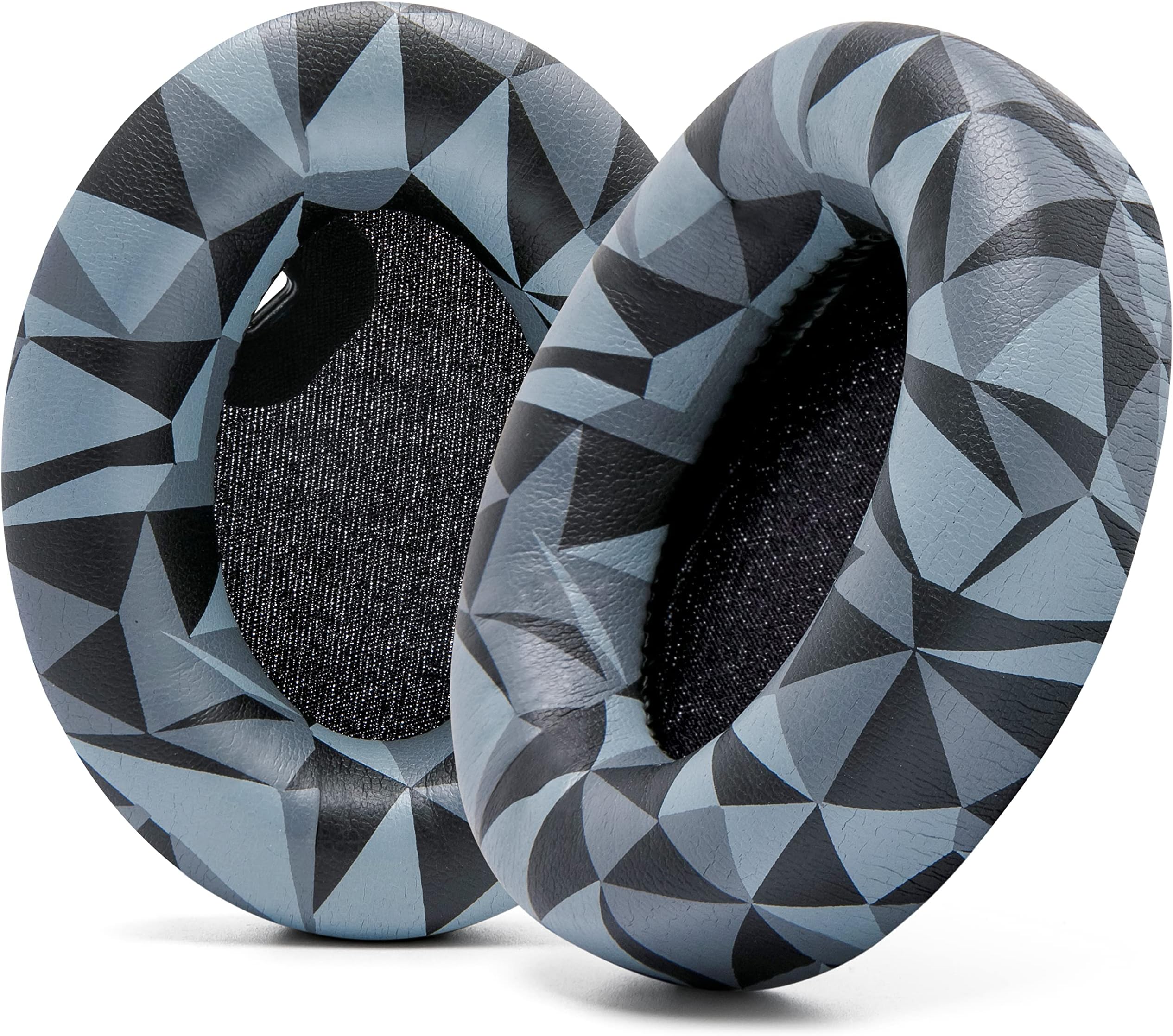 Wicked Cushions Extra Thick Earpads for Sony WH1000XM4 Headphones - Soft PU Leather Cushions, Luxurious Noise Isolating Memory Foam, Added Thickness Without Disabling On/Off Sensor | Geo Grey
