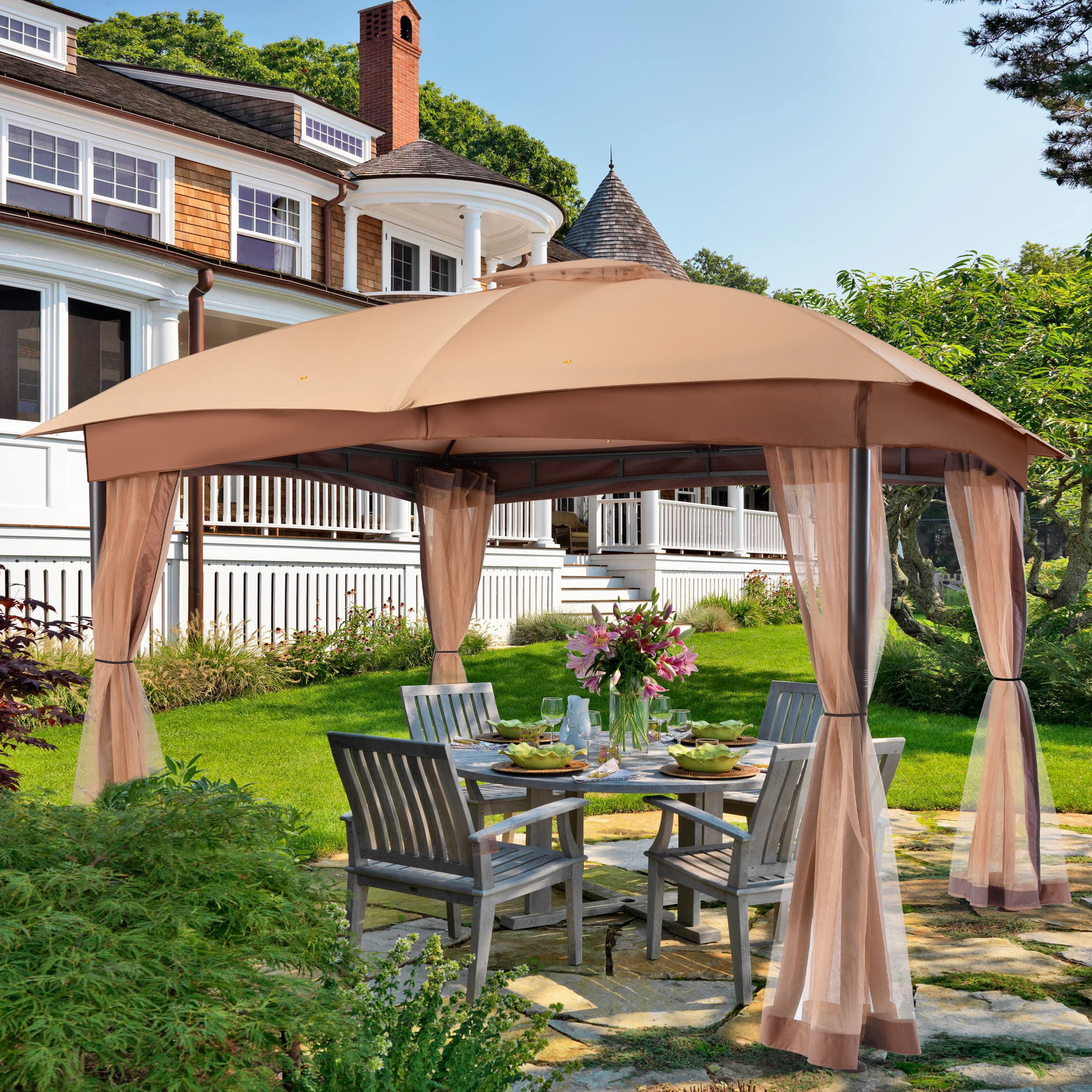 Buy Gazebo for Patio, FAB BASED 10x12 Gazebo, Double Vent Canopy Gazebo