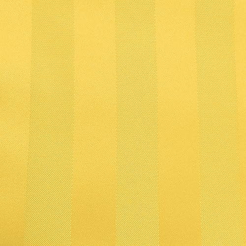 Miniatura 2 de ULTIMATE TEXTILE Mantel redondo de rayas satinadas de 60 pulgadas, se adapta a mesas de menos de 60 pulgadas de diámetro, amarillo dorado