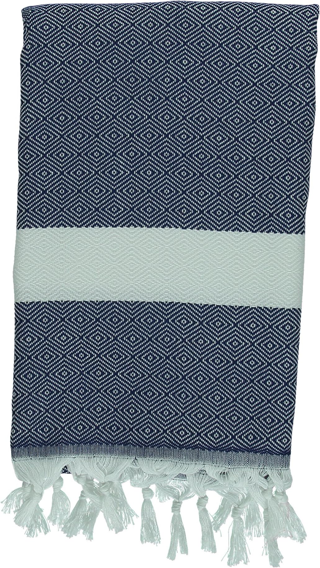 Kuru Towels - Turkish Home Towels – 100% Cotton Premium Quality Multipurpose Peshtemal- Fast Drying & Easy Storage – Great for the Bathroom, Spa, Shower, Bath, after Exercise - Diamond Navy