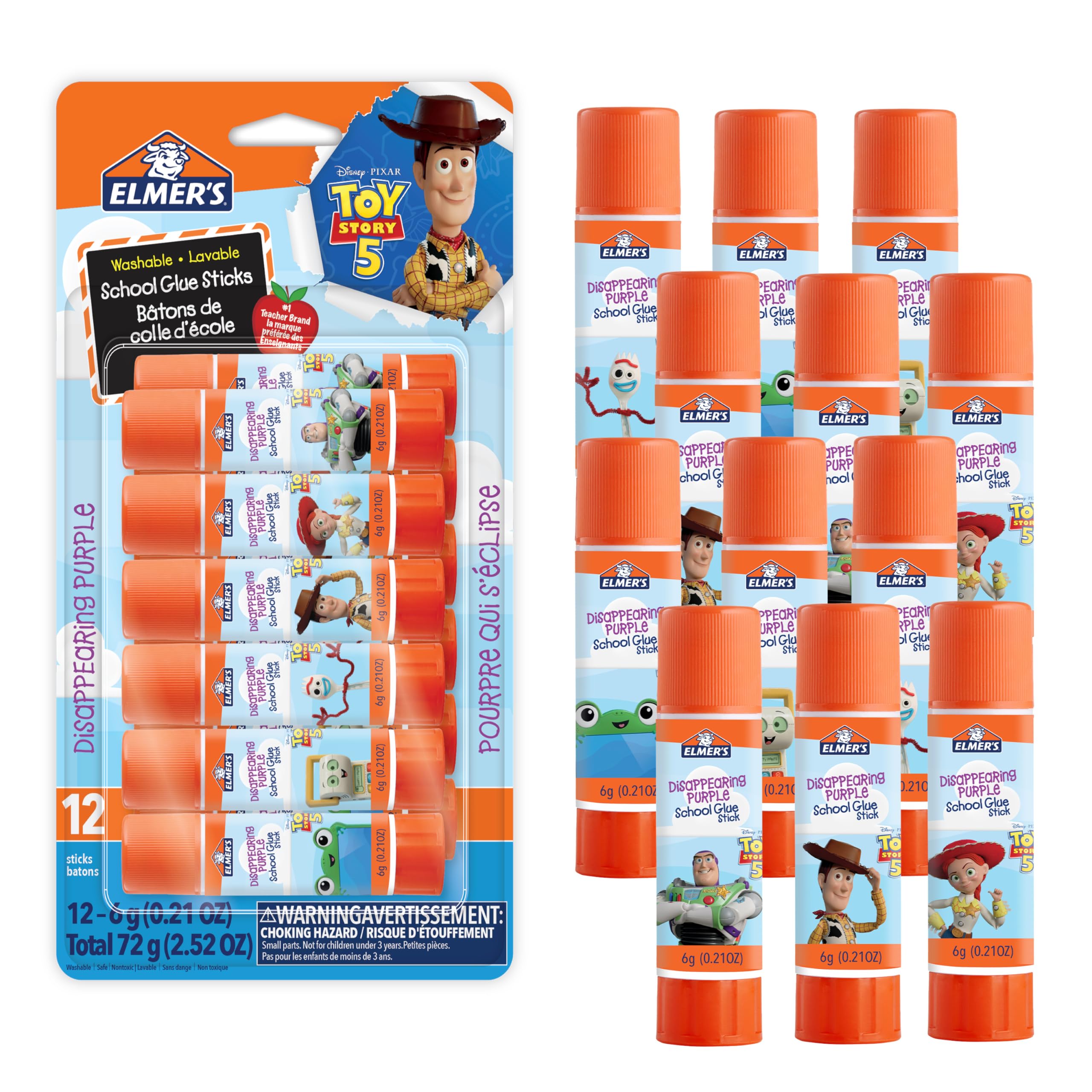 Elmer's Glue Sticks - BlooStick Buddies & Purple Combo Pack -11