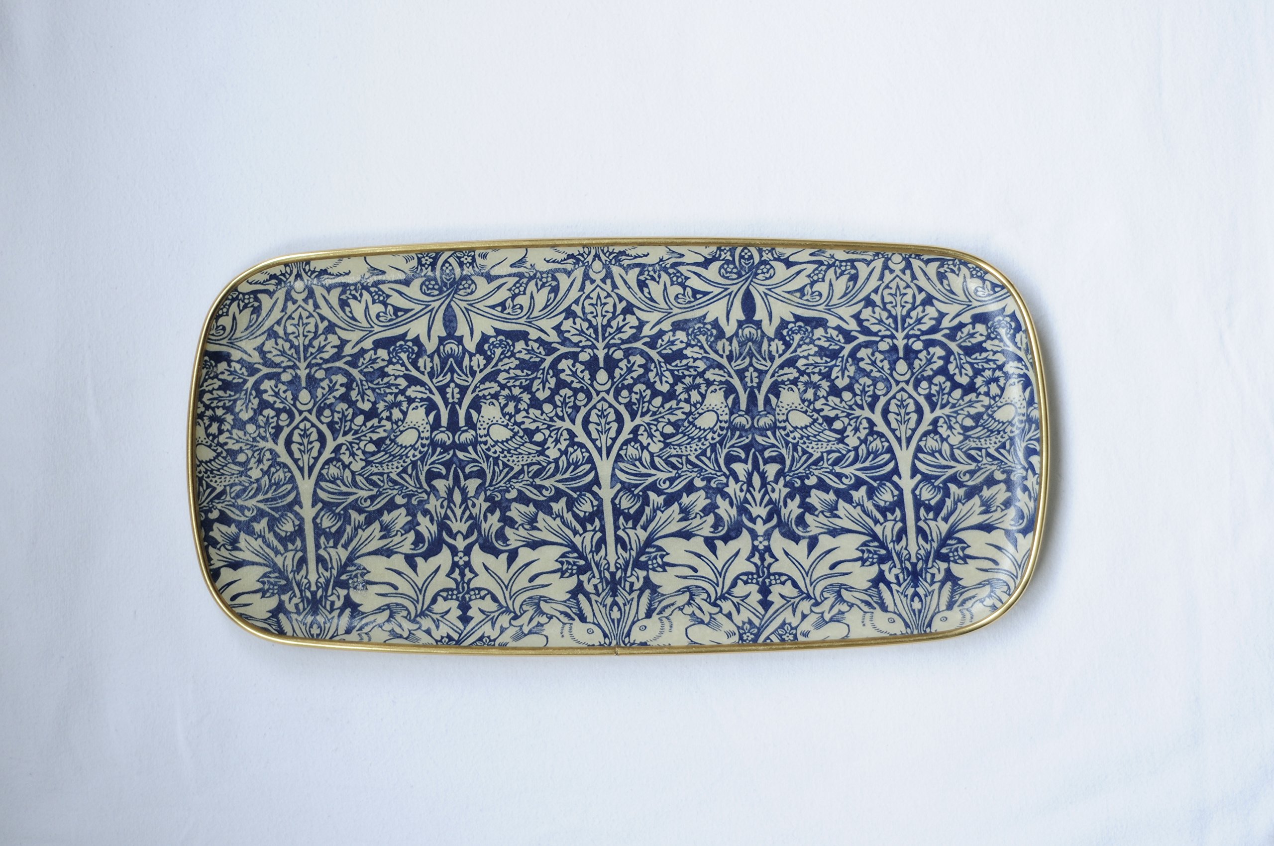Arnold Designs Blue Quality Fibre Glass Tray 36X18cm Sandwich William Morris Brother Rabbit