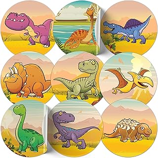 200 Dinosaur Stickers for Children - 1.25 Inch Cute Dino Stickers, Super Sticky Reward Stickers for Children, 10 Kids Stickers Sheets with 20 Fun Dino Designs, Dinosaur Stickers for Kids by Innoveem