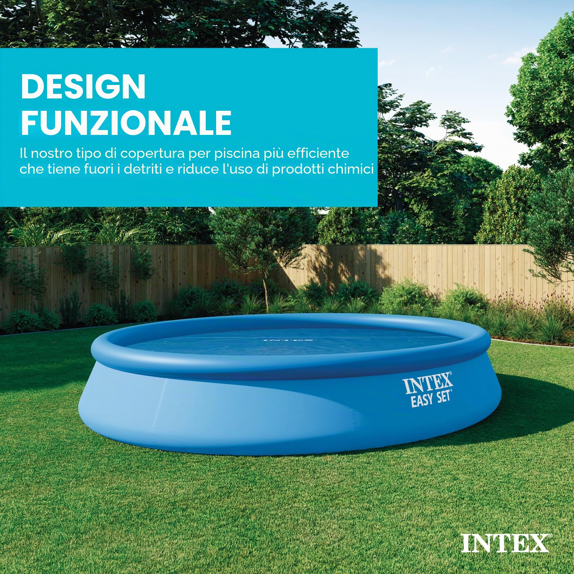 Intex Telo Termico Copri Piscina, Diametro 4.57 m, Blu