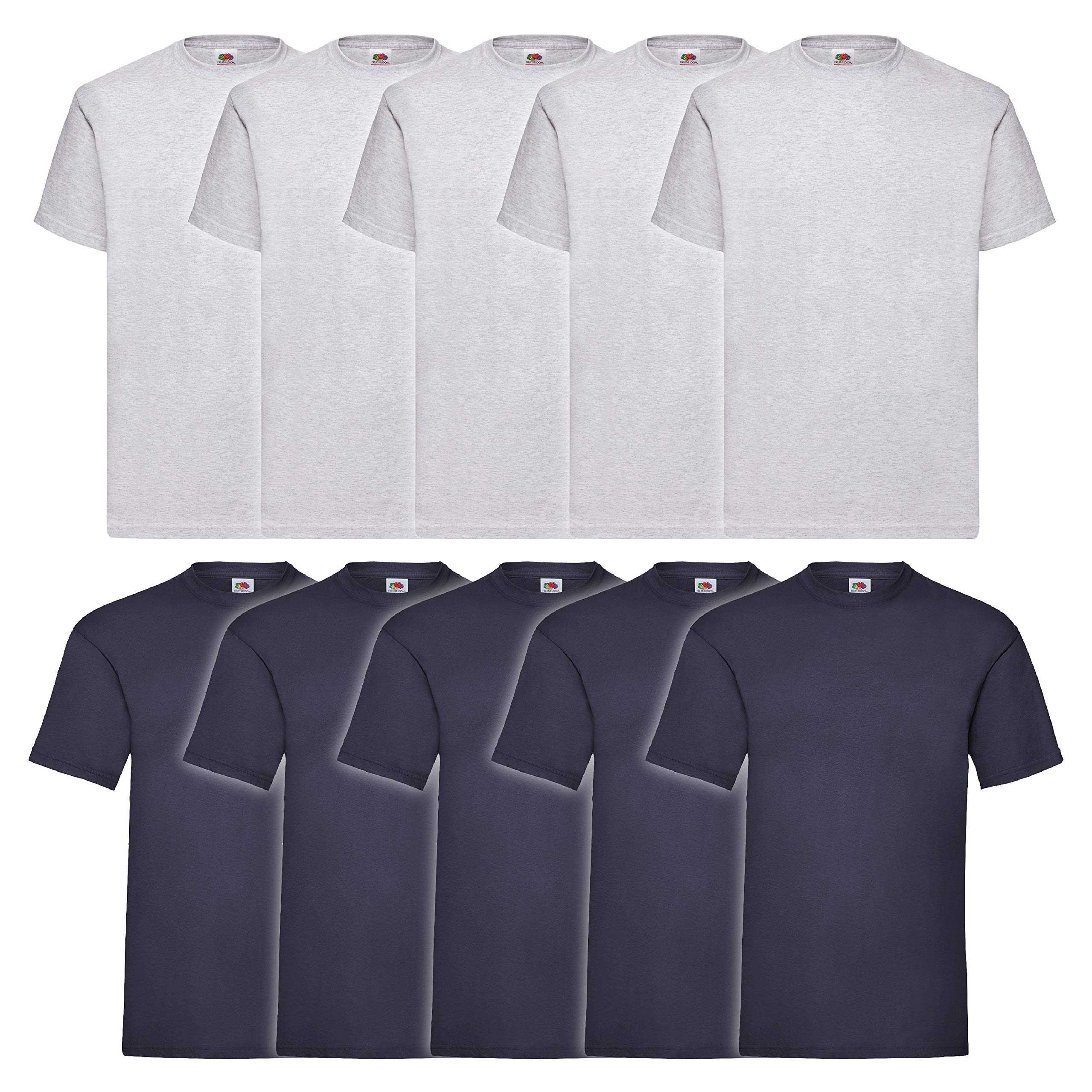 Fruit of the Loom Valueweight Men’s T-Shirt, Pack of 5, A17 colour set of 10, XXXXXL